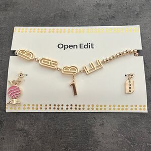 NWT Open Edit Removable Charm Word Collar necklace